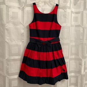 Abercrombie and Fitch red navy stripe skater dress